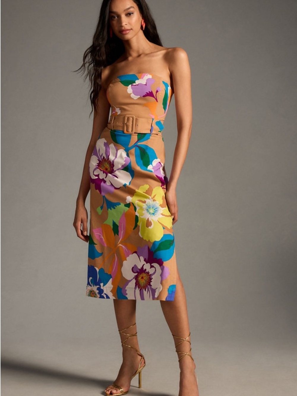 Maeve Strapless Belted Dress size Medium